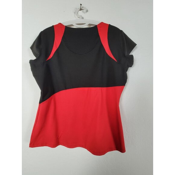 Bollé Womens Red & Black Abstract Print Activewear High Performance Shirt Top XL - Picture 2 of 8